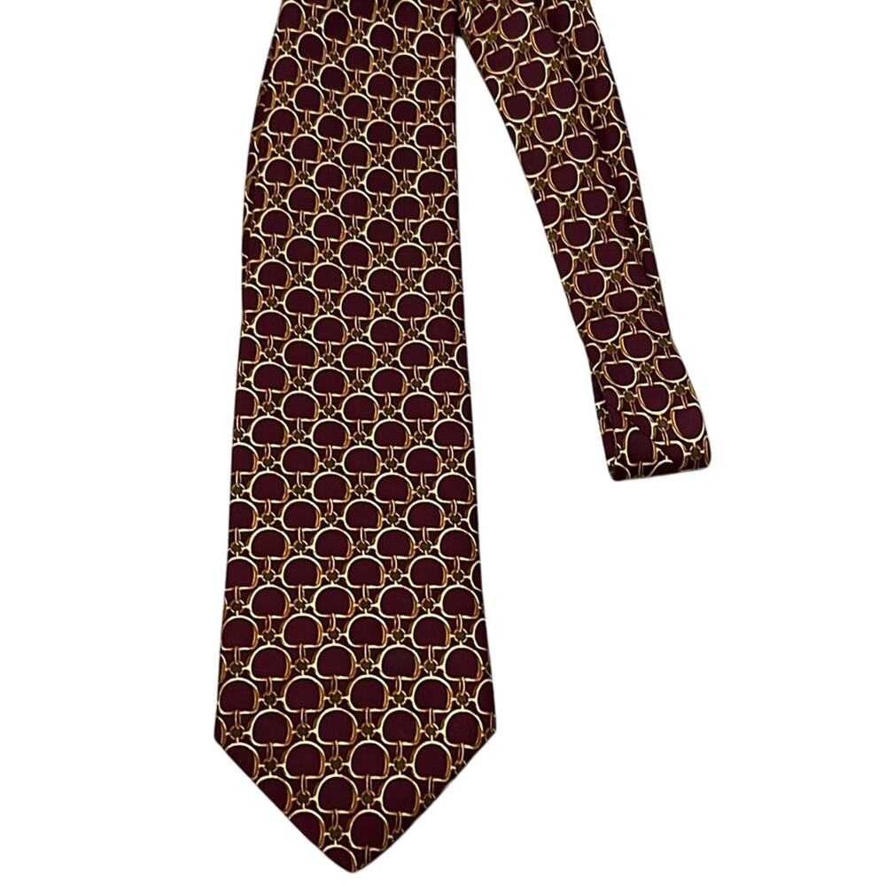 Brooks Brothers Makers 100% Silk Burgundy and Gold Power Tie Office